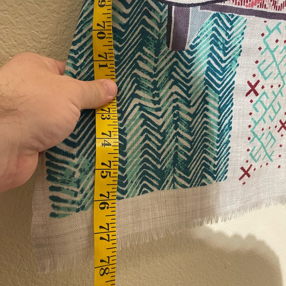 INOUITOOSH Elegant Multicolor Patterned Scarf - image 4